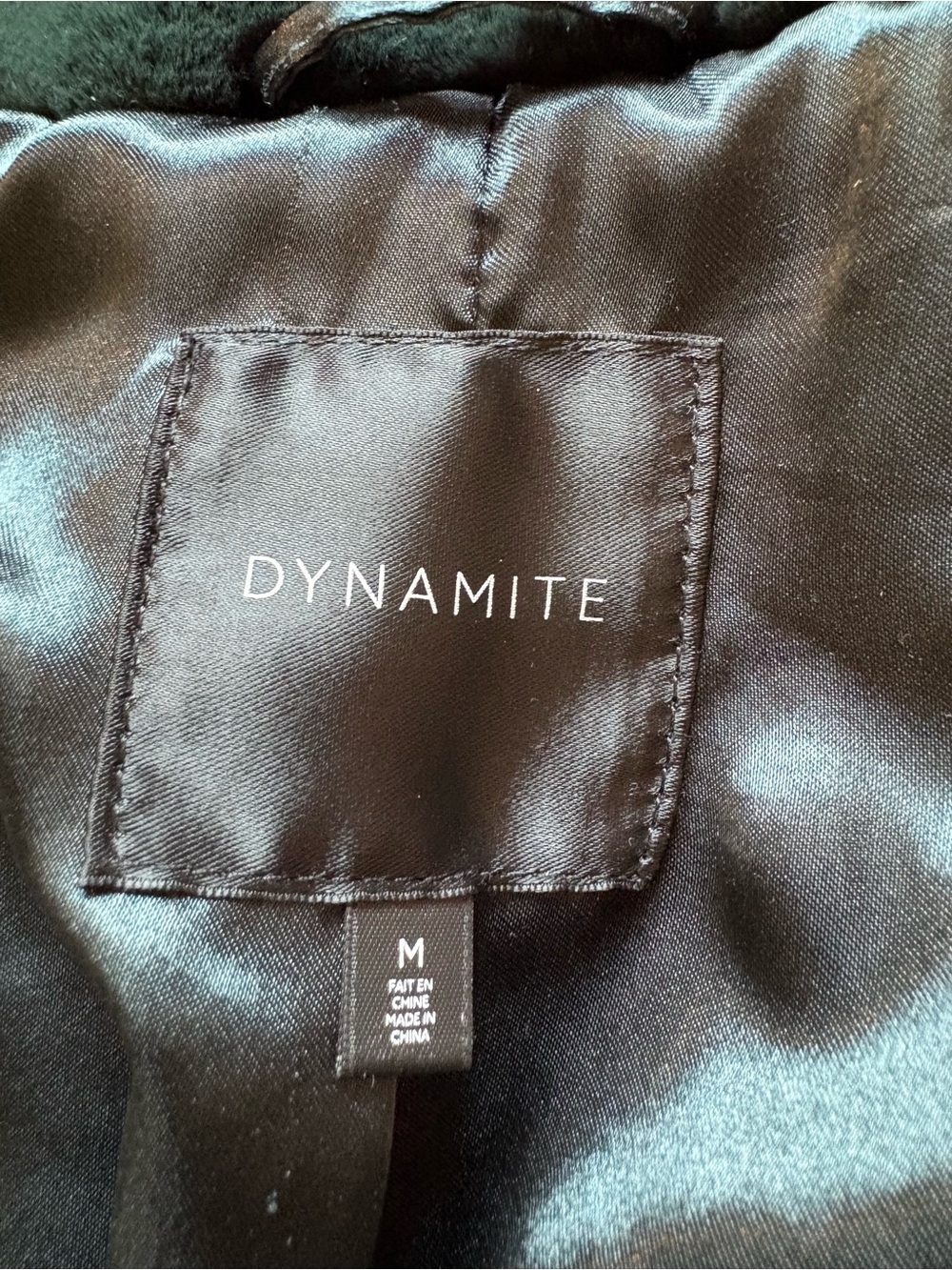 Dynamite Green Faux Fur Satin-Lined Jacket - Picture 2 of 4